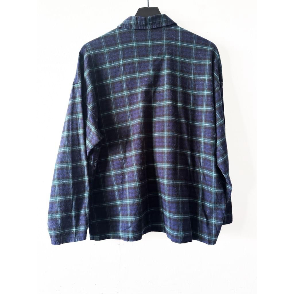 Madewell Blue and Green Plaid Flannel Shirt Women's Size M - Picture 2 of 8